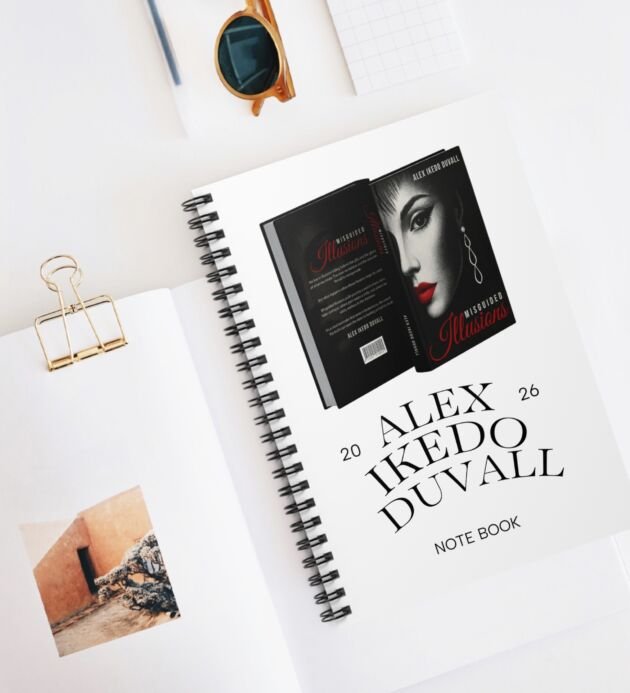 Author Book-Cover Spiral Notebook — Vintage Noir Novel Design (Alex Ikedo Duvall)